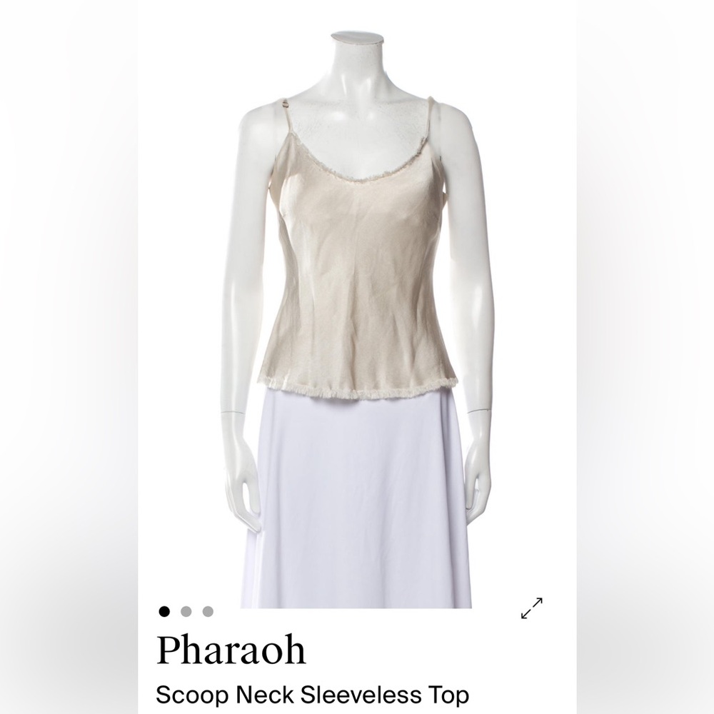 Silky Beige Camisole Tank Top and Pants Set - Pharaoh Brand, XS